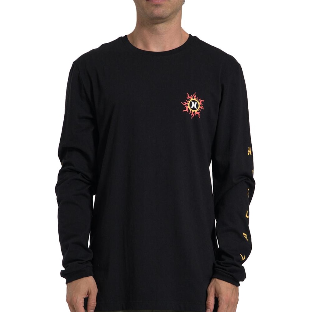 Camiseta Hurley Manga Longa Dragon - Masculina