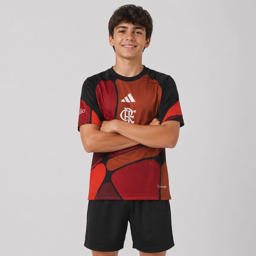 Imagem 3 do produto Camisa do Flamengo adidas Pré-Jogo 2026 - Infantil