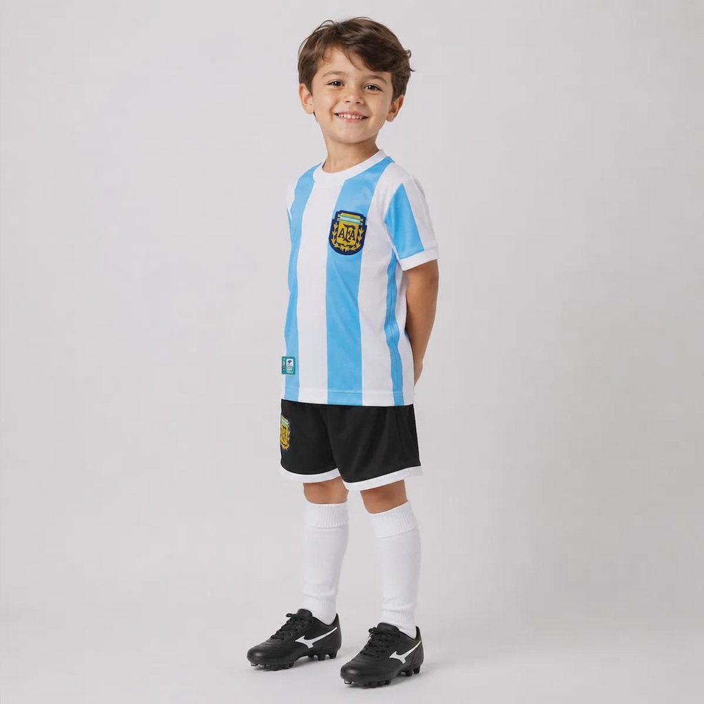 Imagem 2 do produto Kit de Uniforme Argentina Retrô 1986 - Infantil