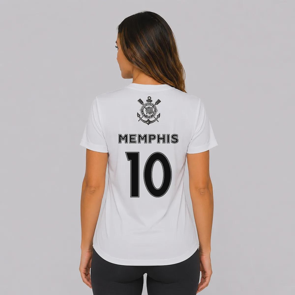 Camisa do Corinthians Fitness Dry Logo 10 Memphis Feminina