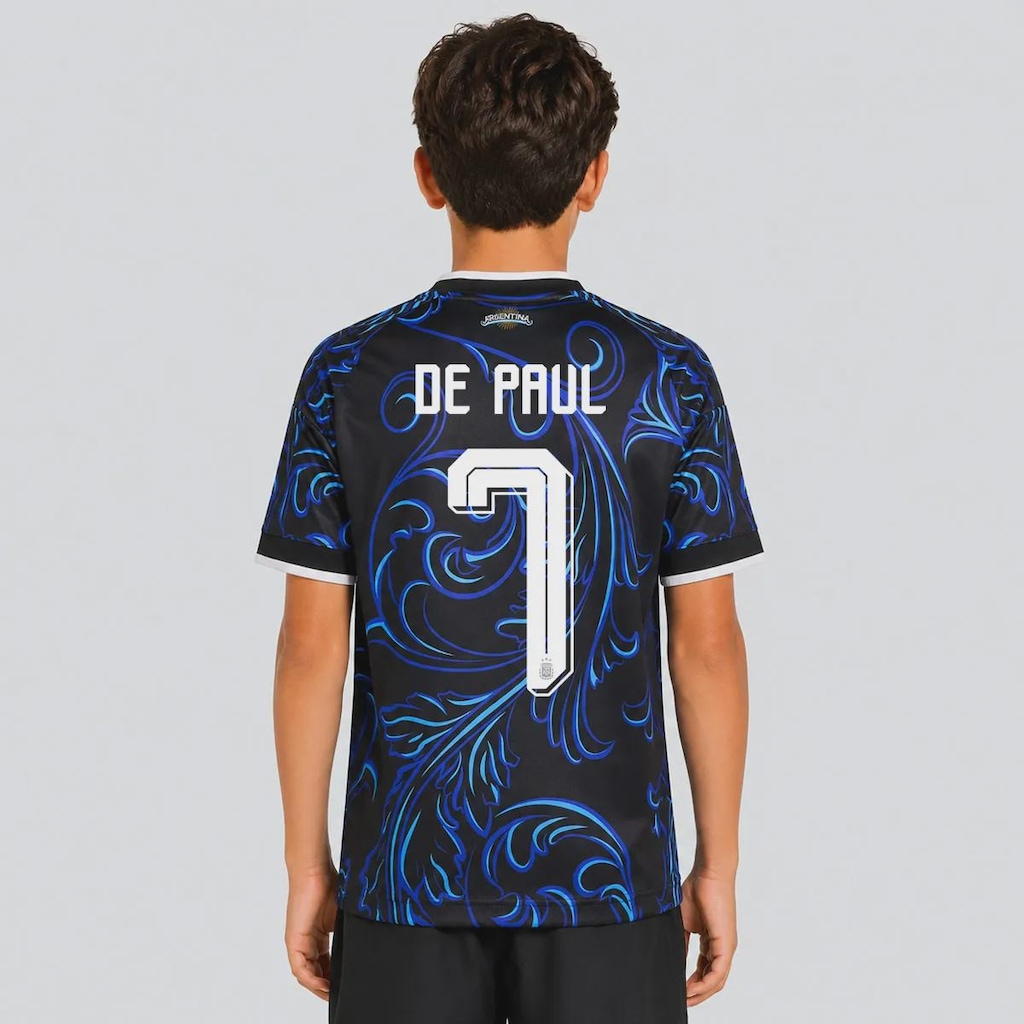 Camisa Argentina II 26/27 7 De Paul adidas Infantil