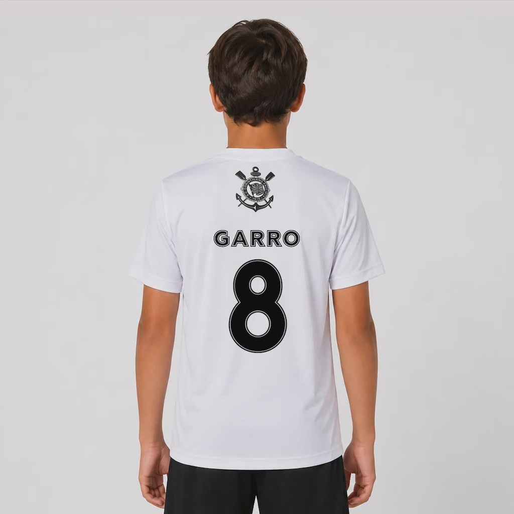 Camisa do Corinthians Escudo Black 8 Garro Infantil
