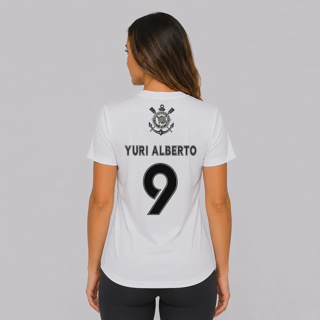 Camisa do Corinthians Fitness Dry Logo 9 Yuri Alberto Feminina
