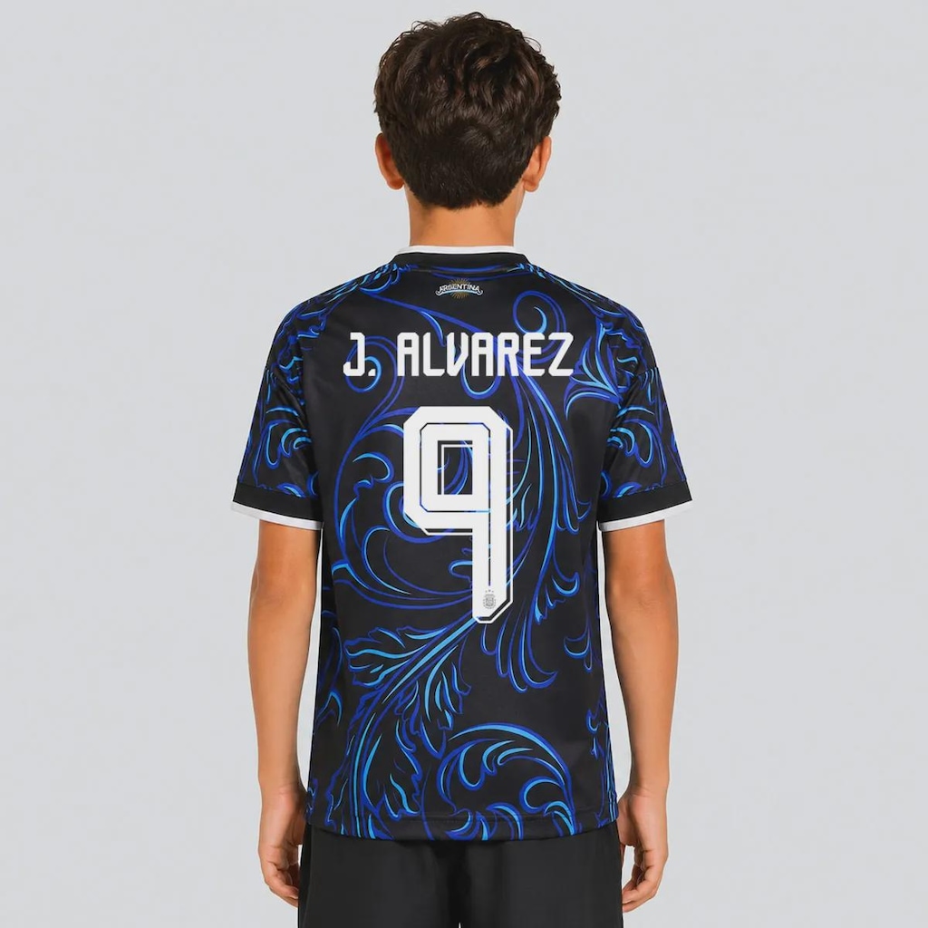 Camisa Argentina II 26/27 9 J. Alvarez adidas Infantil