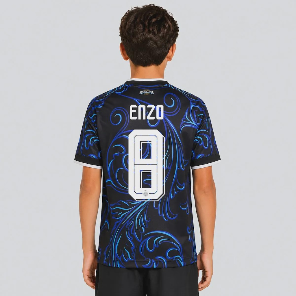 Camisa Argentina II 26/27 8 Enzo adidas infantil