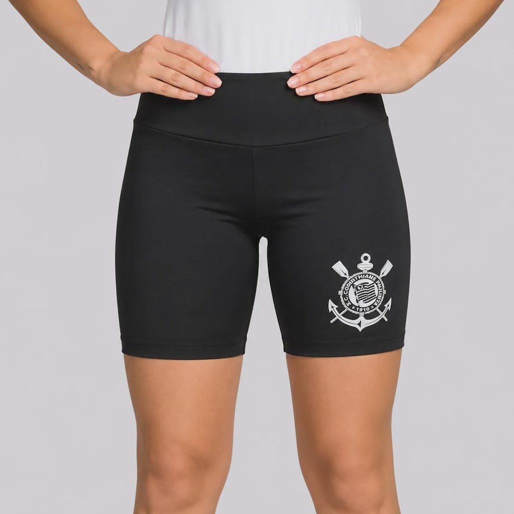 Shorts do Corinthians Fitness Logo Patch - Feminino