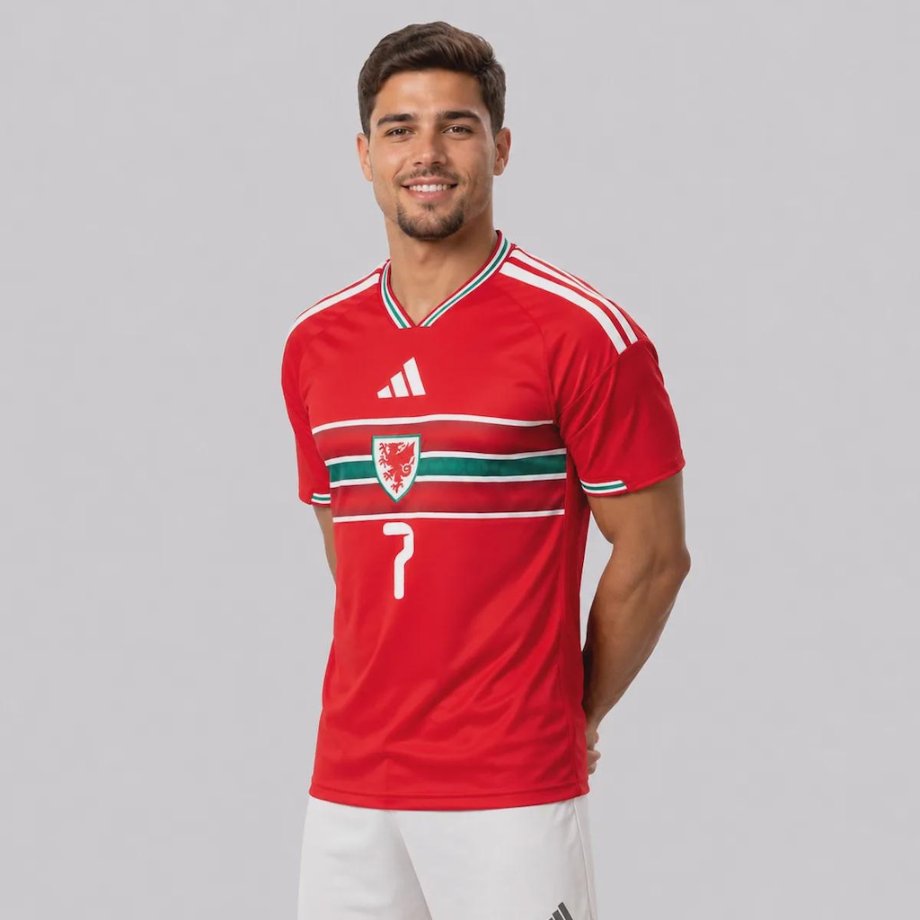 Imagem 4 do produto Camisa País de Gales I 26/27 7 D. Brooks adidas - Masculina