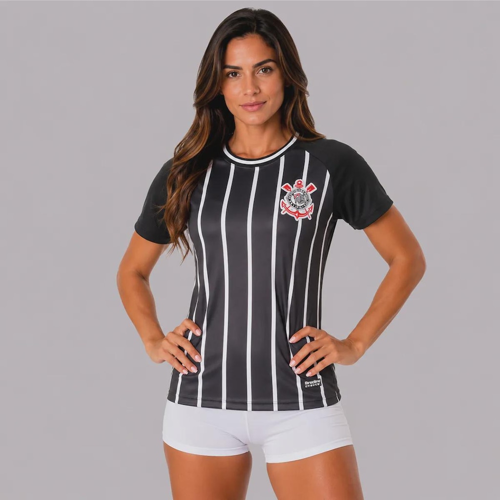 Camisa do Corinthians Raglan - Feminina