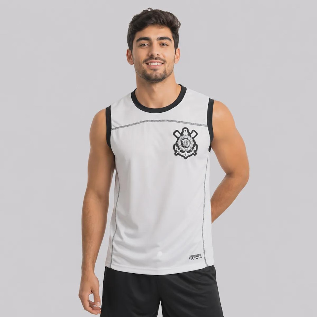 Camiseta Regata do Corinthians Dry Trançador - Masculina