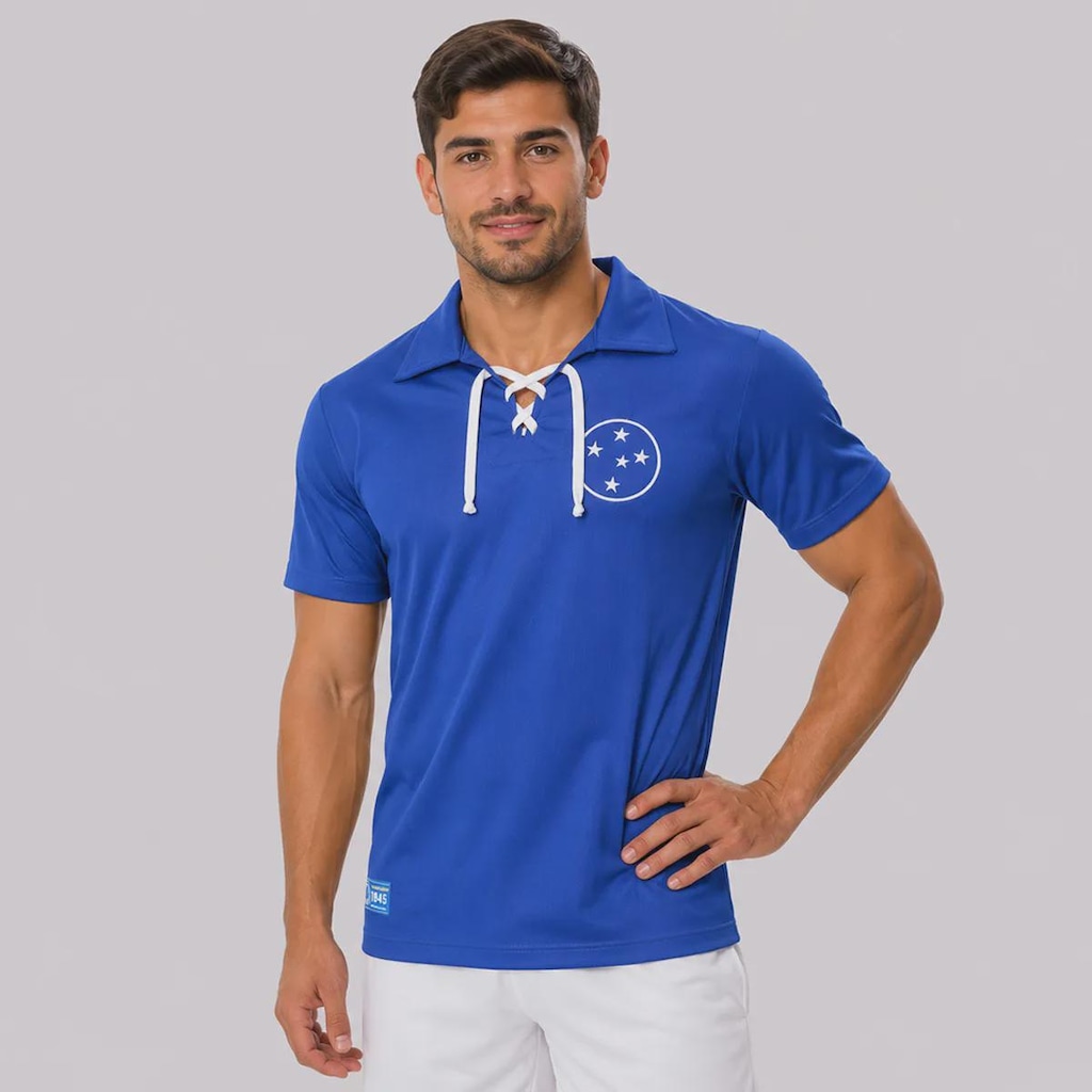 Camisa do Cruzeiro Retrô 1945 Cordinha - Masculina