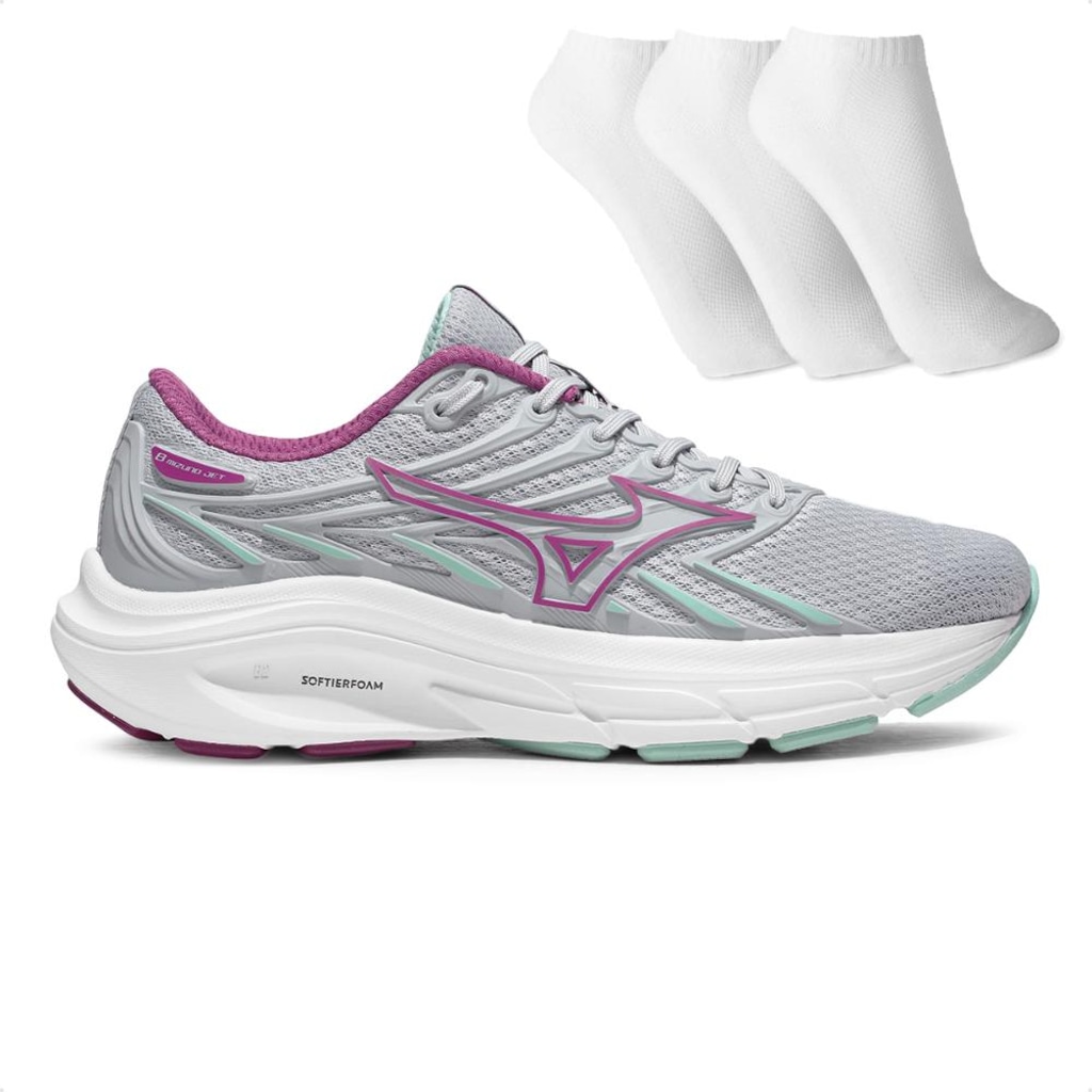 Imagem 1 do produto Tênis Feminino Mizuno Jet 8 + 3 Pares de Meias