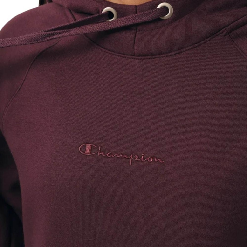 Imagem 3 do produto Blusão de Moletom Champion Canguru Hoodie Raglan Mini Script Rock On Purple - Feminino