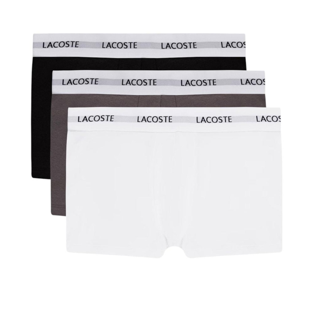Kit Cuecas Boxer Lacoste Trunks com Stretch - Adulto