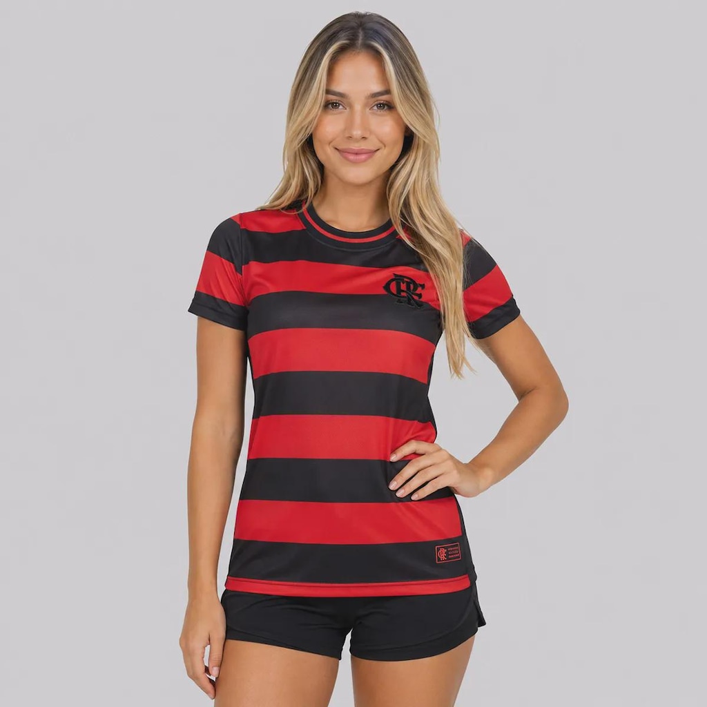 Camisa do Flamengo Baby Look Rubro Negro Feminina