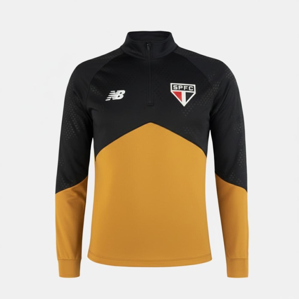 Blusa New Balance Manga Longa 1/2 Zíper Treino Spfc 2026 Masculina