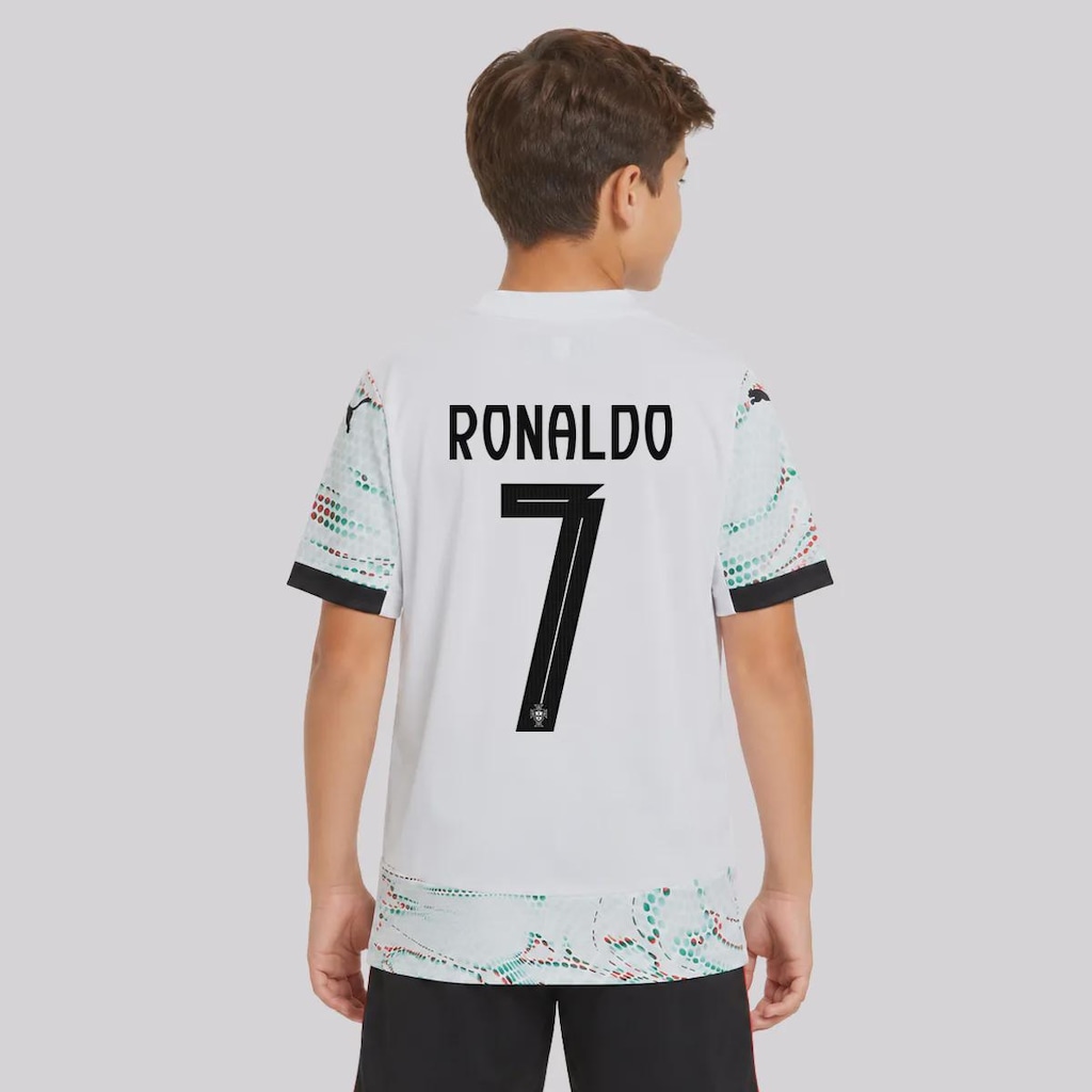 Camisa Portugal Away 25/26 7 Ronaldo Puma Infantil