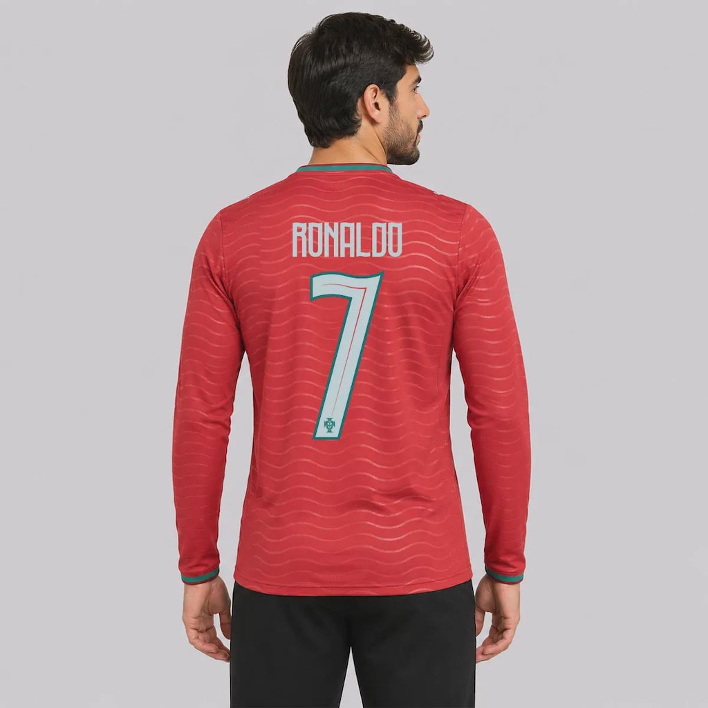 Camisa Portugal I 26/27 Manga Longa 7 Ronaldo Puma Masculina