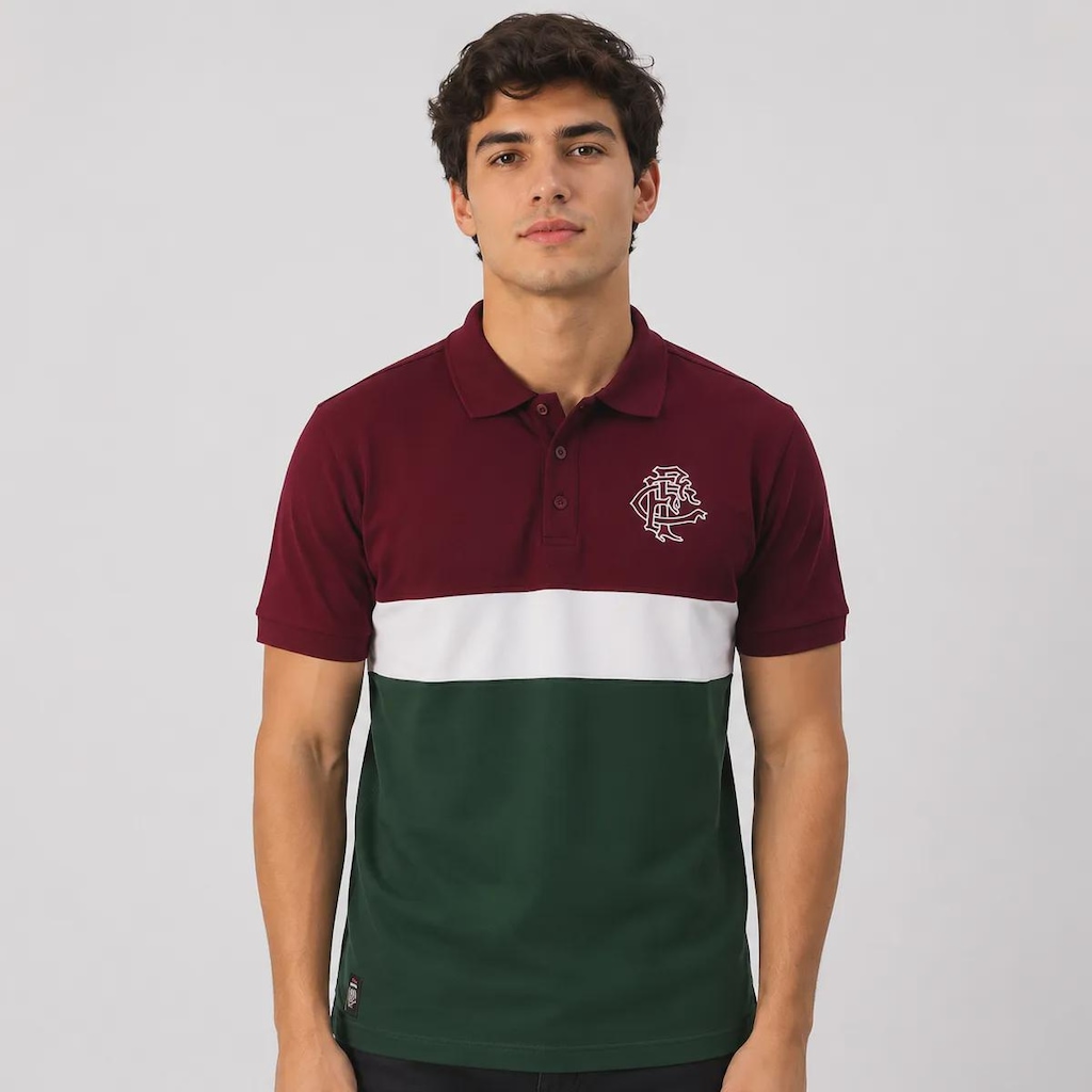 Camisa Polo do Fluminense Tricolor Masculina