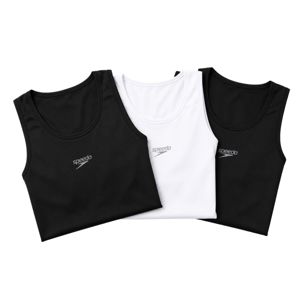 Kit 3 Regatas Alongada Interlock Speedo - Feminina