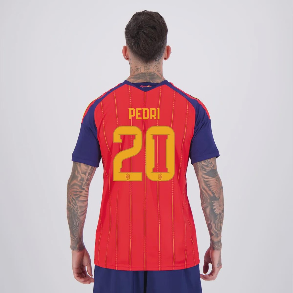 Camisa Espanha I 26/27 20 Pedri adidas Masculina