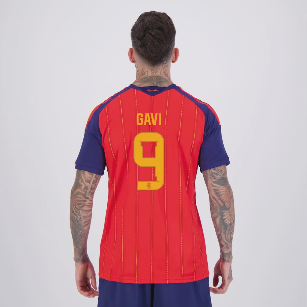 Camisa Espanha I 26/27 9 Gavi Adidas Masculina