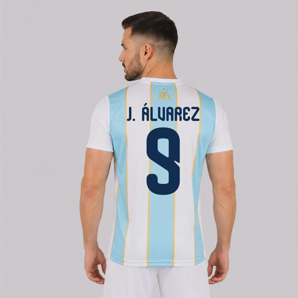 Camisa Argentina Classic 9 J. Álvarez Masculina