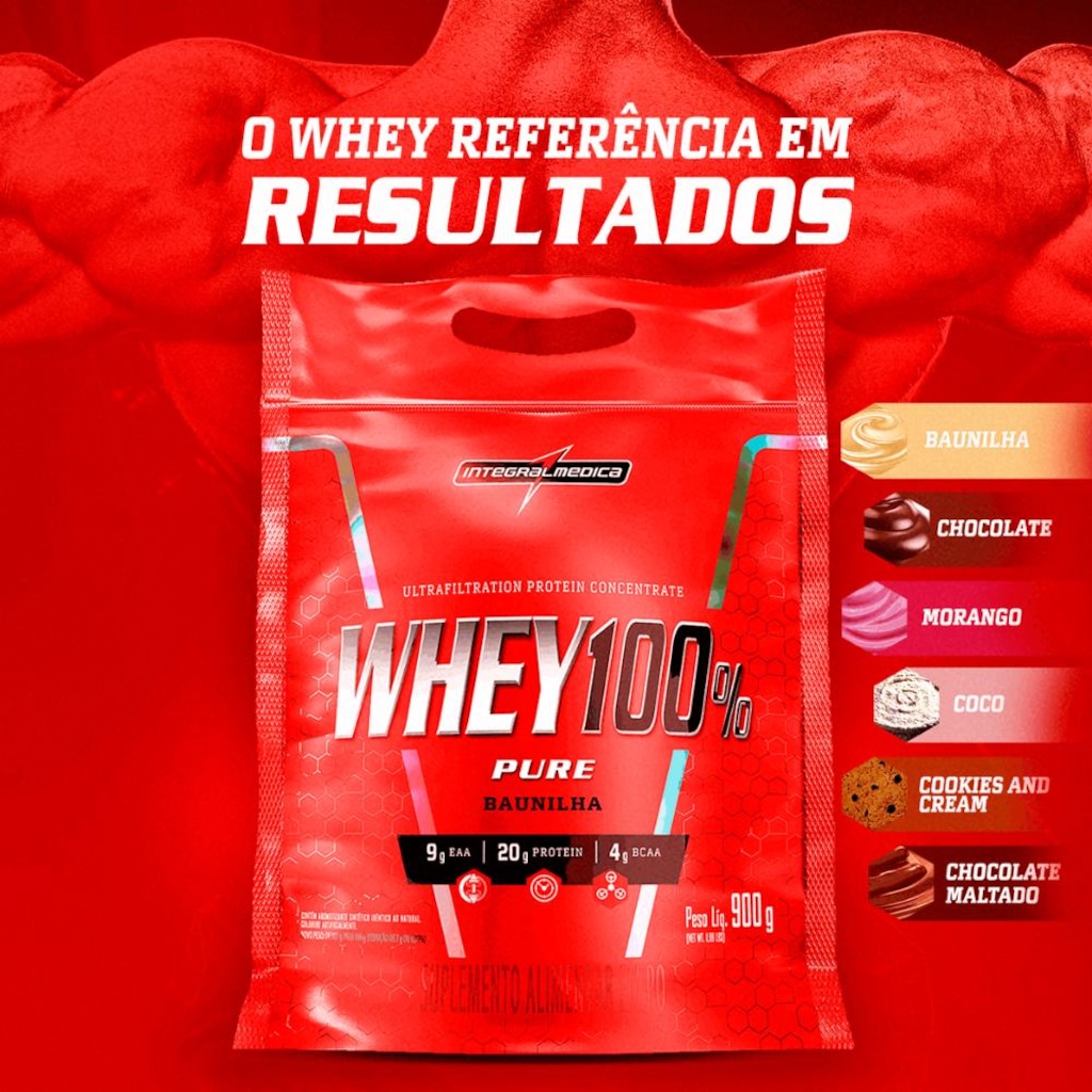 Imagem 3 do produto Proteína Concentrada Integralmedica Whey 100% Pure 900g