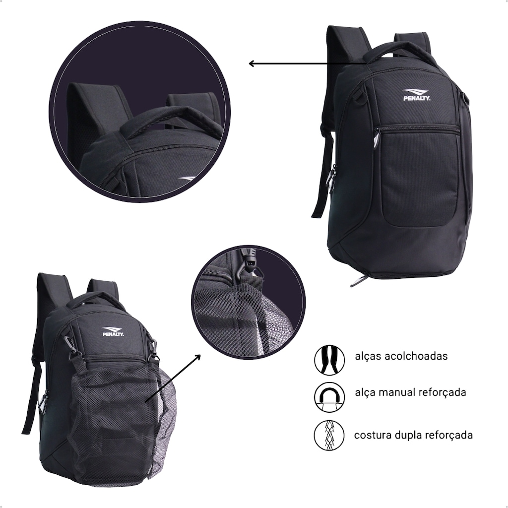 Imagem 5 do produto Mochila Penalty 3 Bolsos Compartimento Bola - 20 Litros