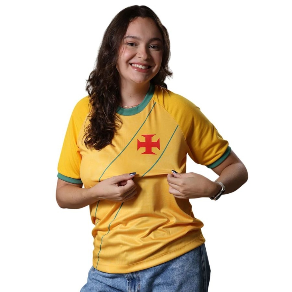 Camiseta do Brasil Vasco Folha Braziline Feminina