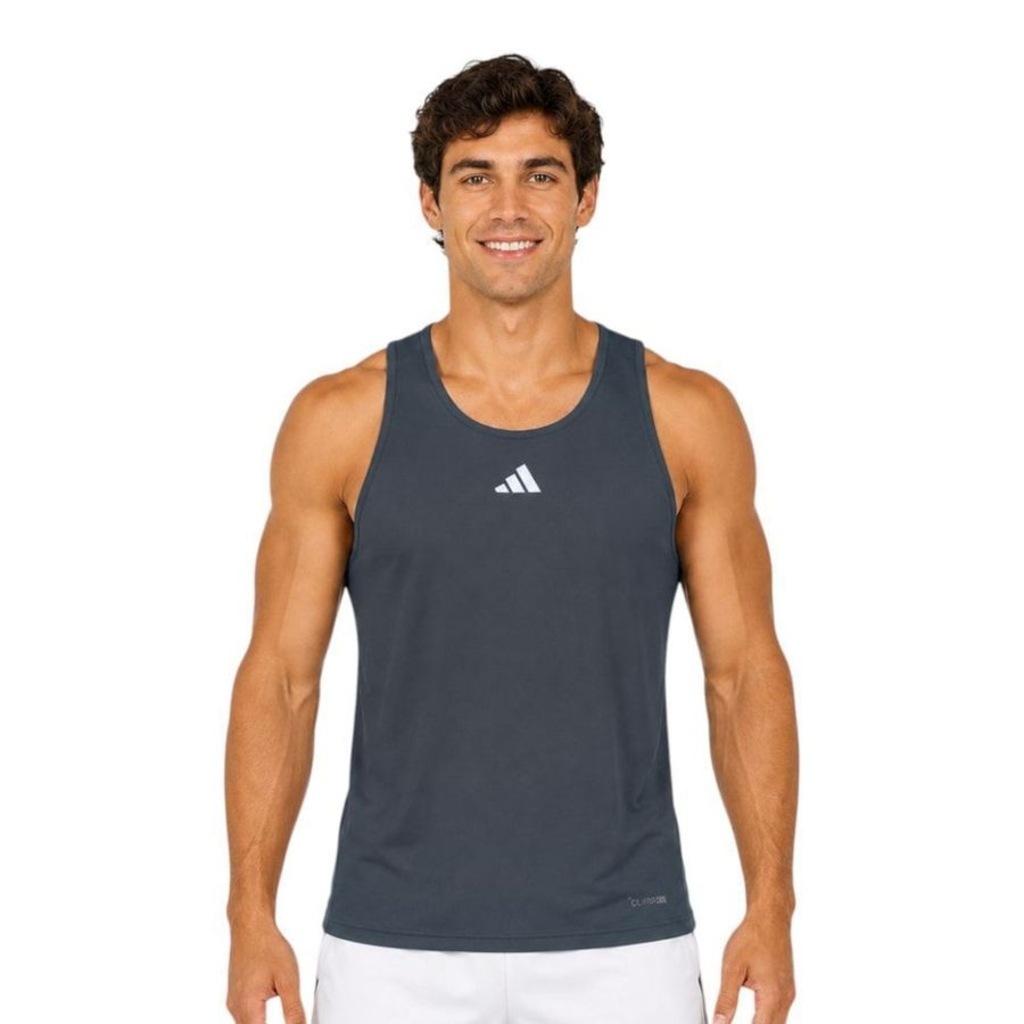 Camiseta Regata Básica 3 Listras adidas Masculina