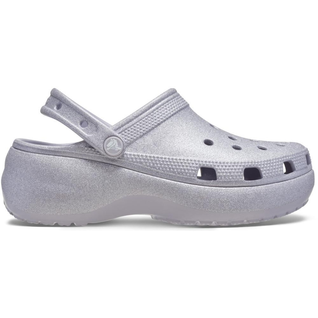 Sandália Crocs Classic Platform Glitter Clog Mauve Mist - Unissex