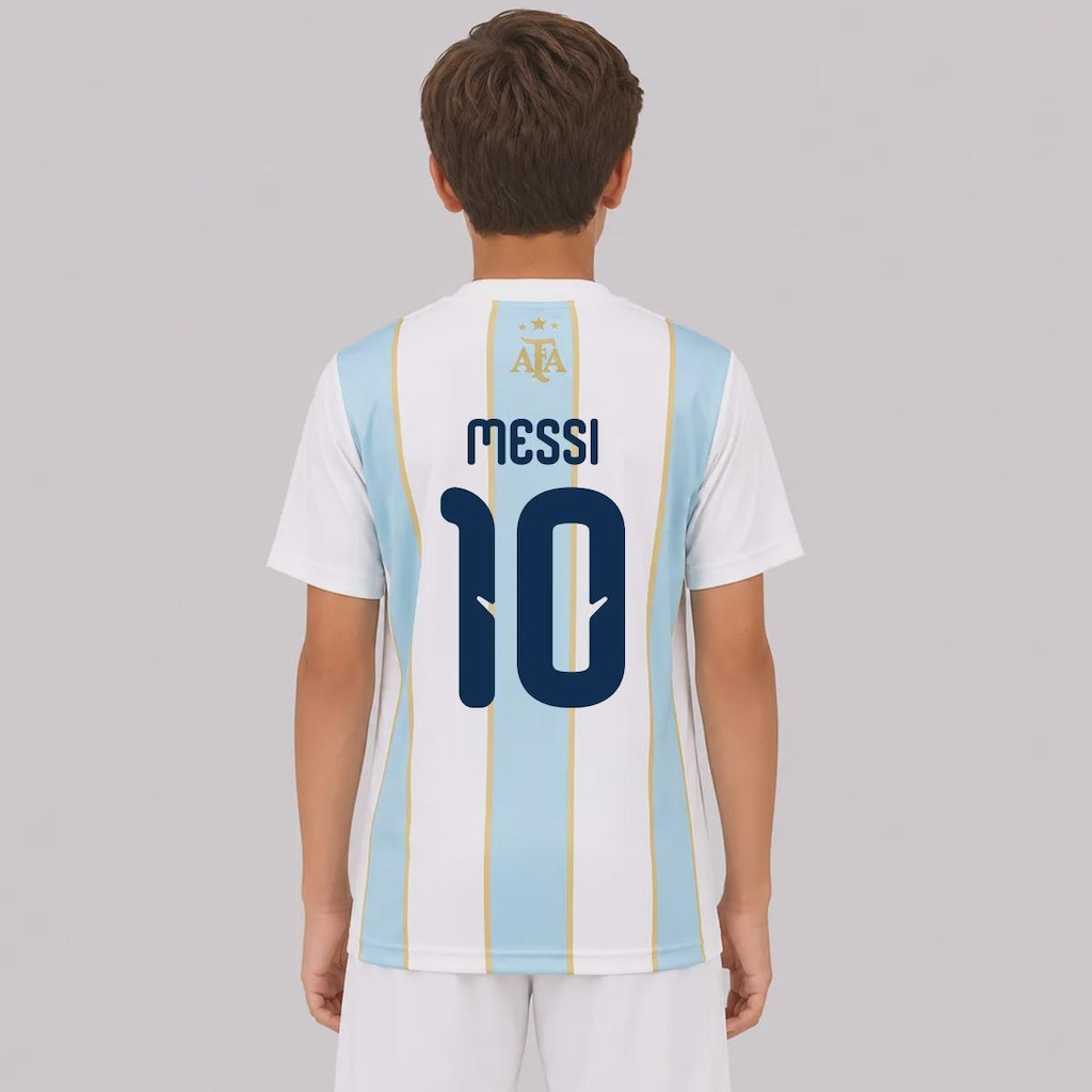 Camisa Argentina Classic 10 Messi Infantil
