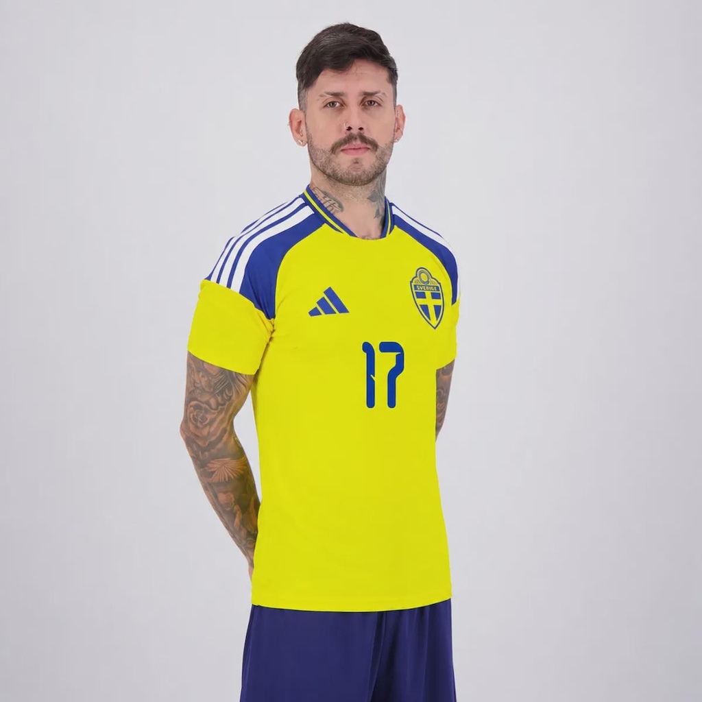 Imagem 3 do produto Camisa Suécia I 26/27 17 Gyökeres adidas Masculina