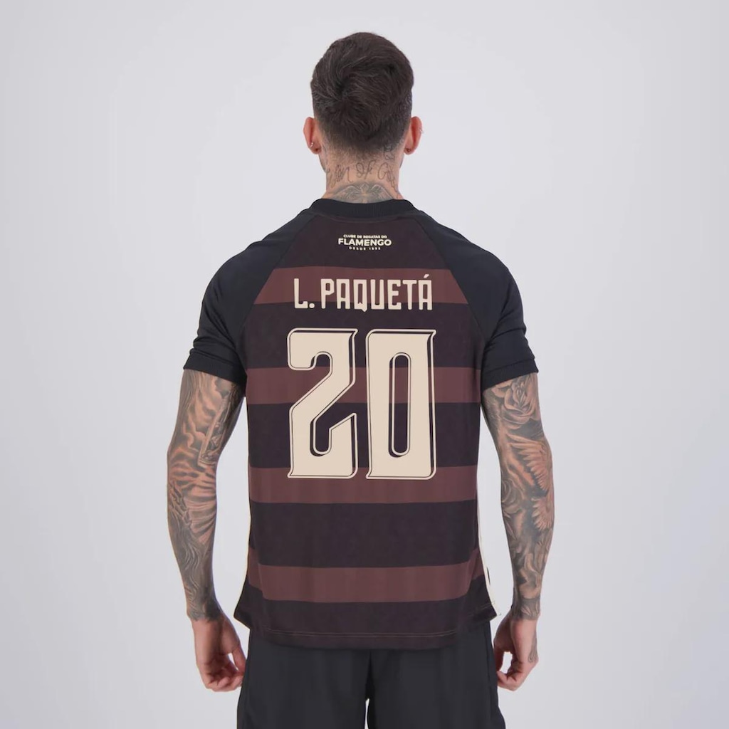 Camisa do Flamengo Consciência Negra Diamante 20 L. Paquetá Masculina