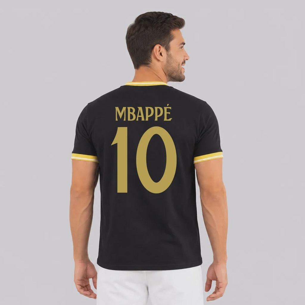 Camisa Real Madrid Dorado 10 Mbappé Masculina