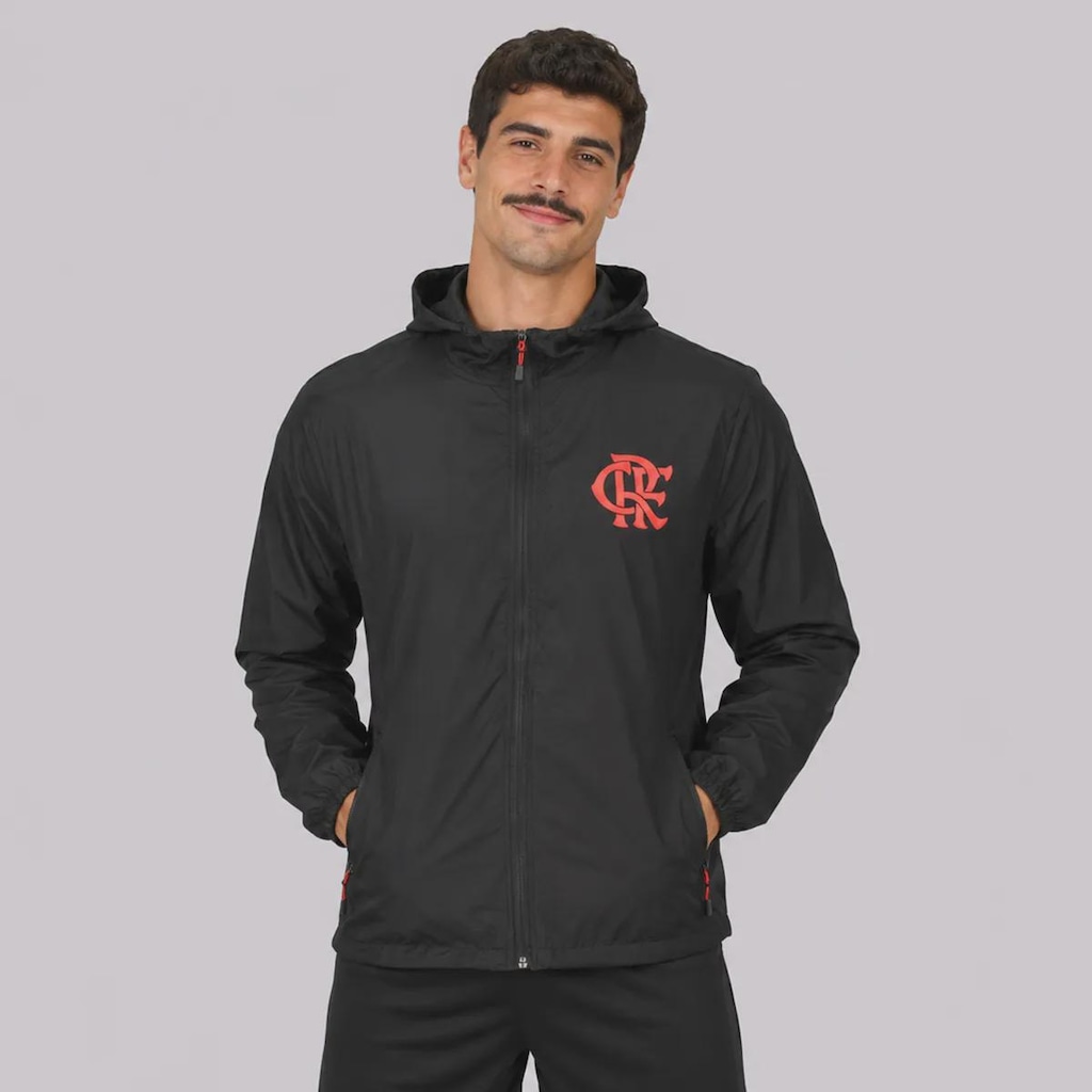Jaqueta Corta Vento do Flamengo com Capuz Masculina