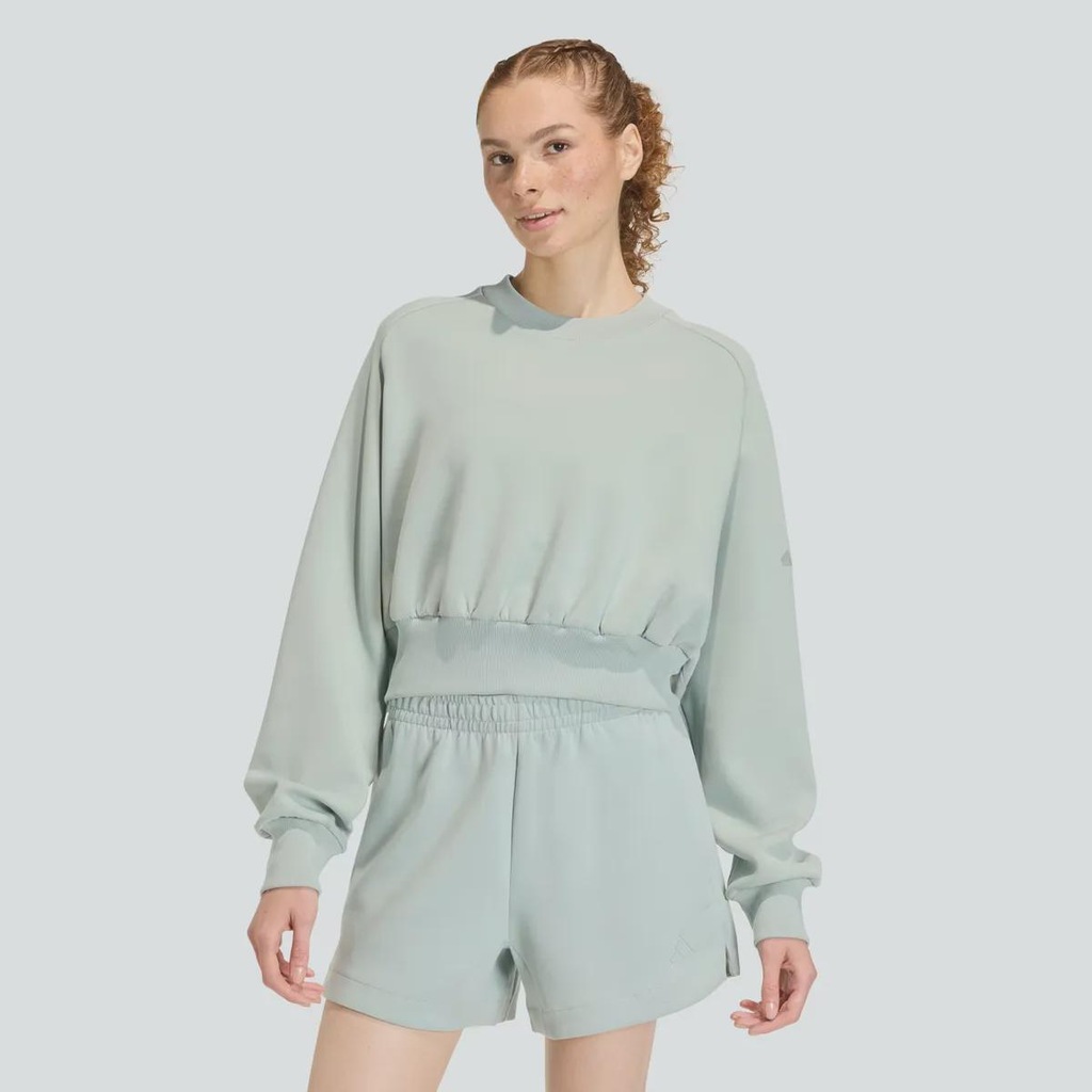Blusão de Moletom Cropped adidas Soft Lux Feminino