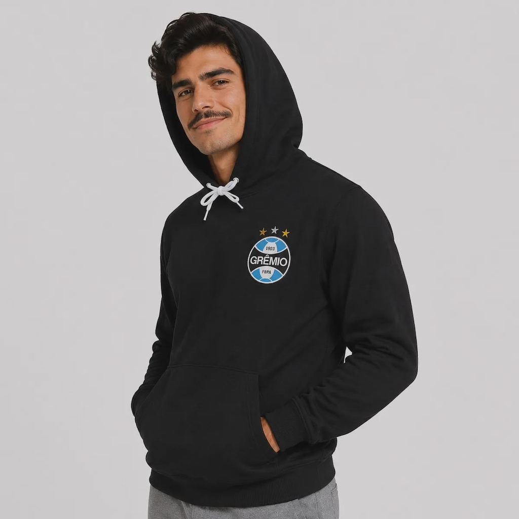 Imagem 2 do produto Blusão de Moletom do Grêmio Canguru Escudo Masculino