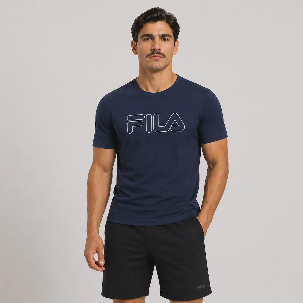 Camiseta Fila Regular Letter Outline Masculina