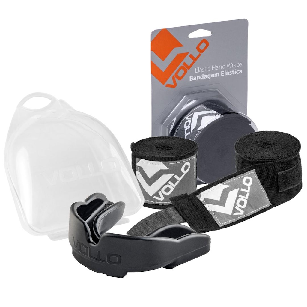 Kit Bandagem Elástica + Protetor Bucal Boxe Vollo