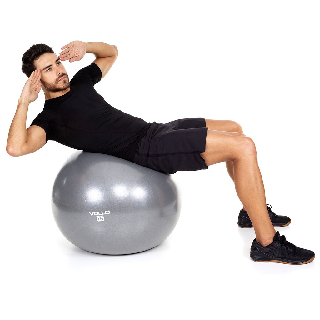 Imagem 2 do produto Kit 3 Bolas Pilates Vollo Bola Feijão + GymBall 55cm + Overball
