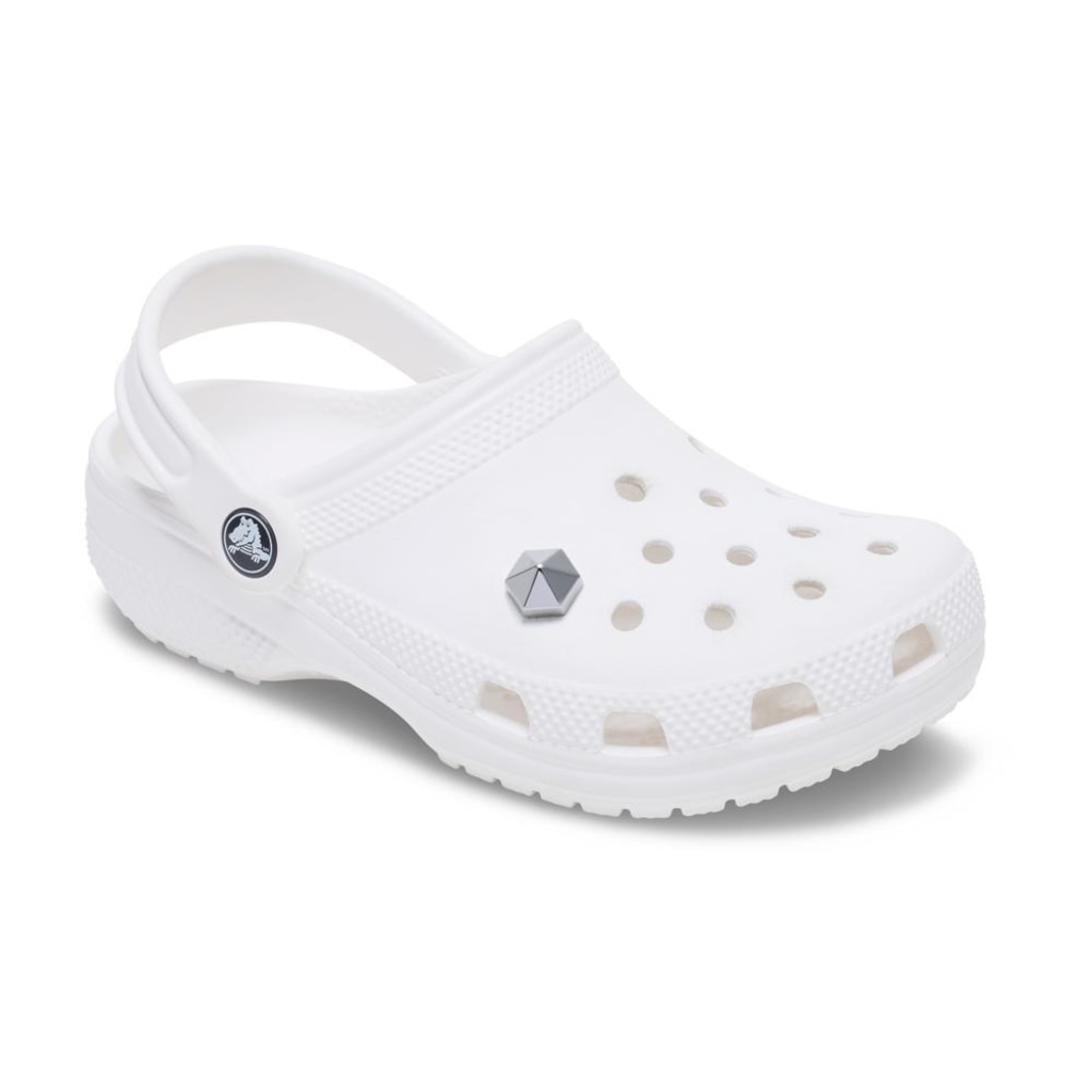 Jibbitz™ Hexágono de Prata Único - Unissex