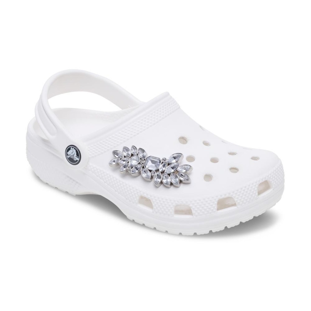 Jibbitz™ Folha Prateada Com Gemas Único - Unissex