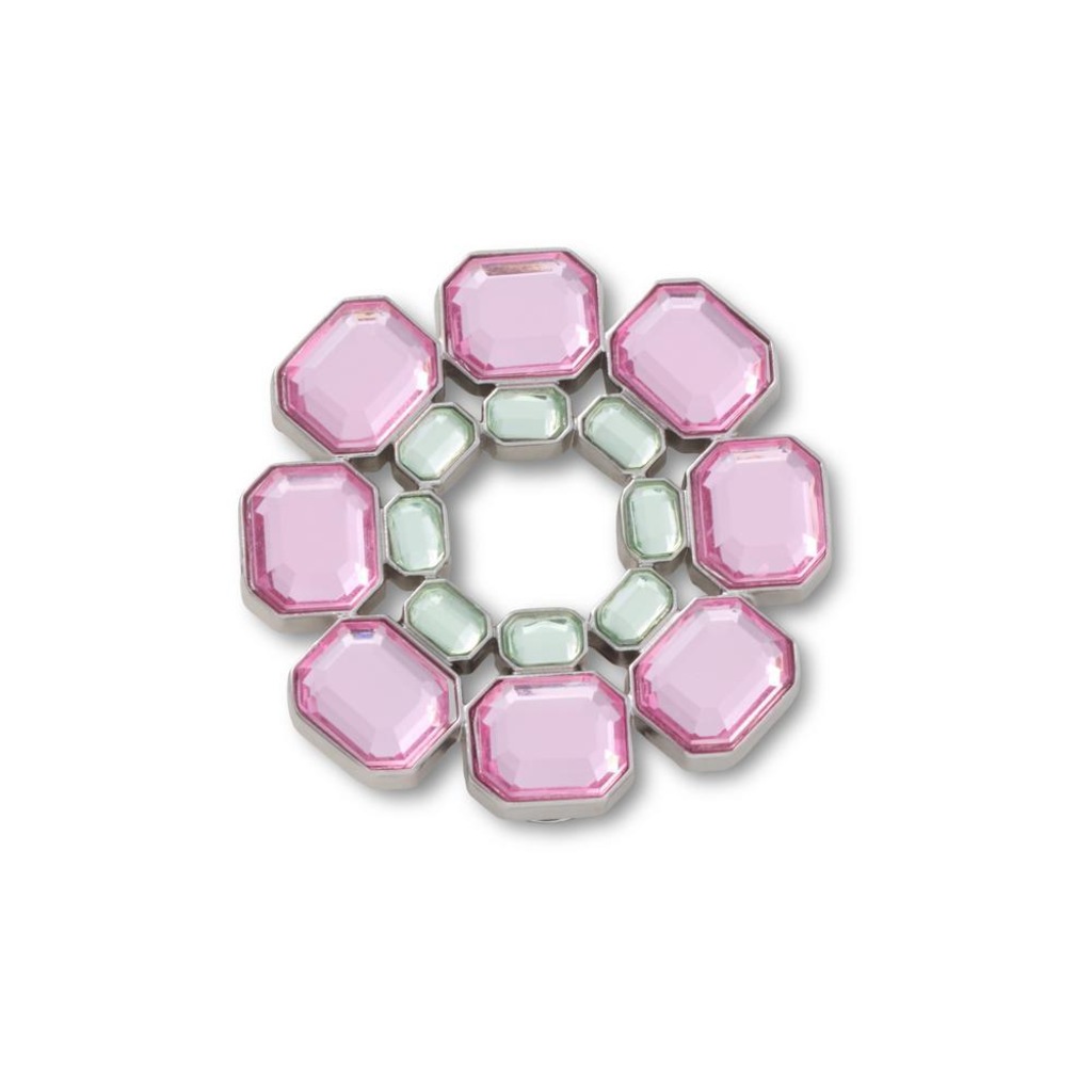 Jibbitz™ Círculo Com Gemas Rosas e Verdes Único - Unissex