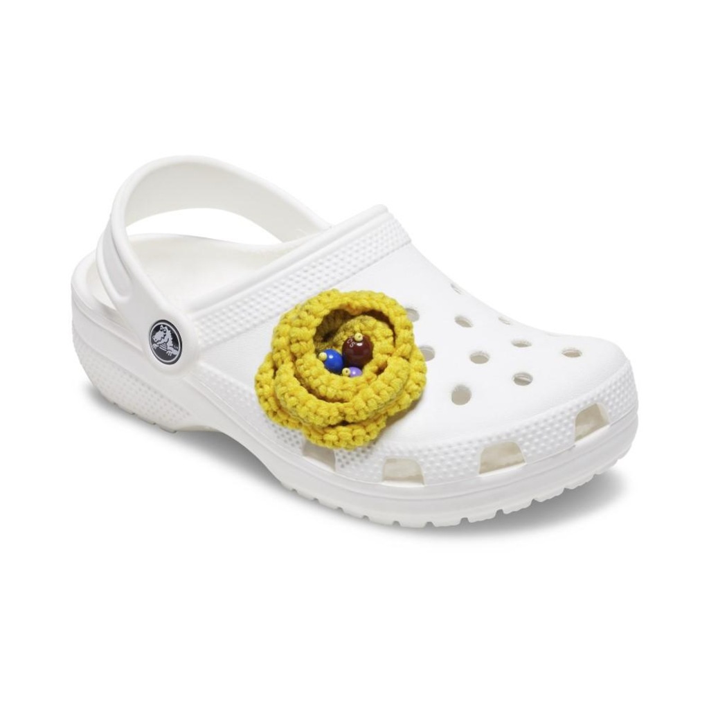 Jibbitz™ Flor de Crochê Amarela Único - Unissex