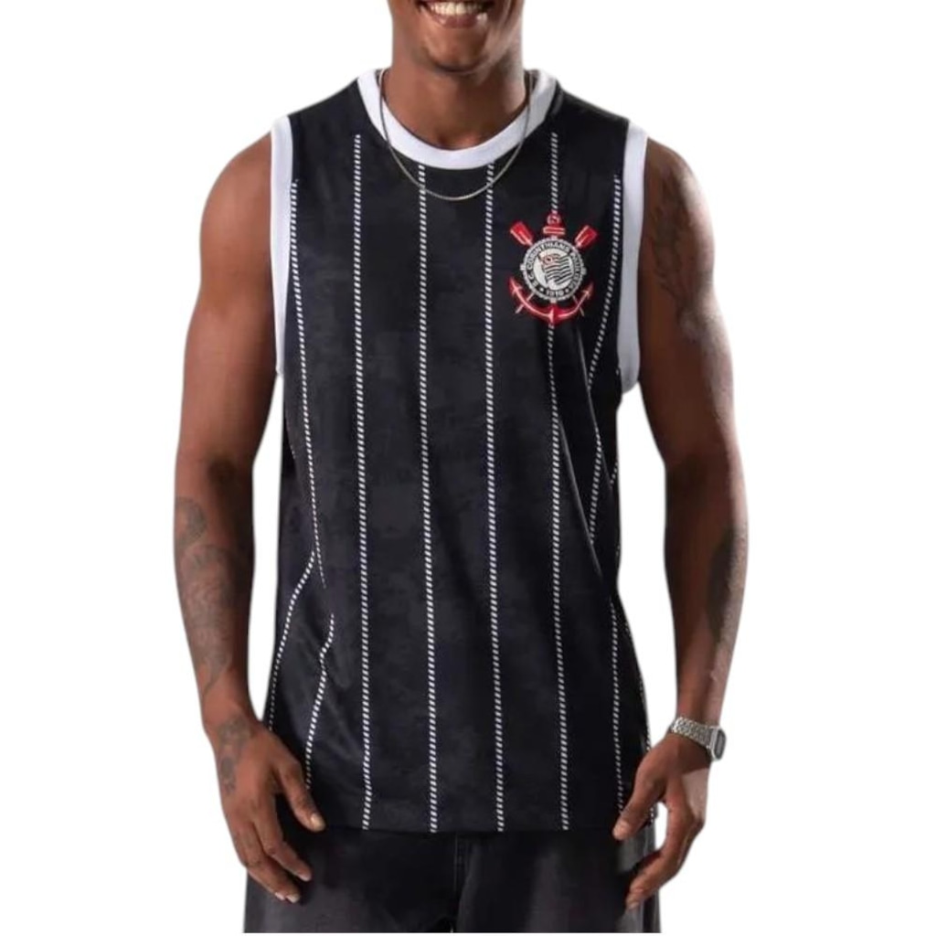 Camiseta Regata do Corinthians Nos Braziline Masculina