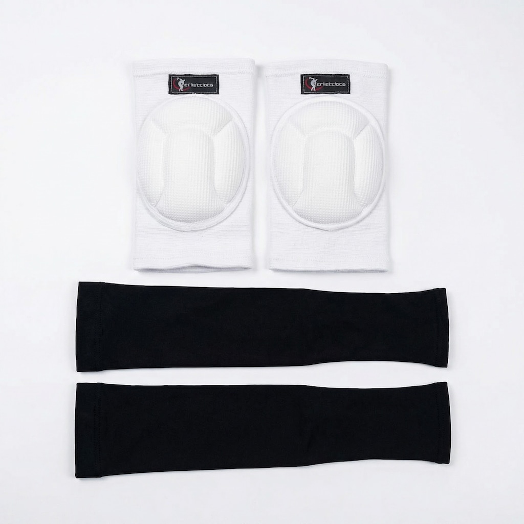 Kit Joelheira Vôlei Elástica + Manguito Elástico Triatleta Esportes
