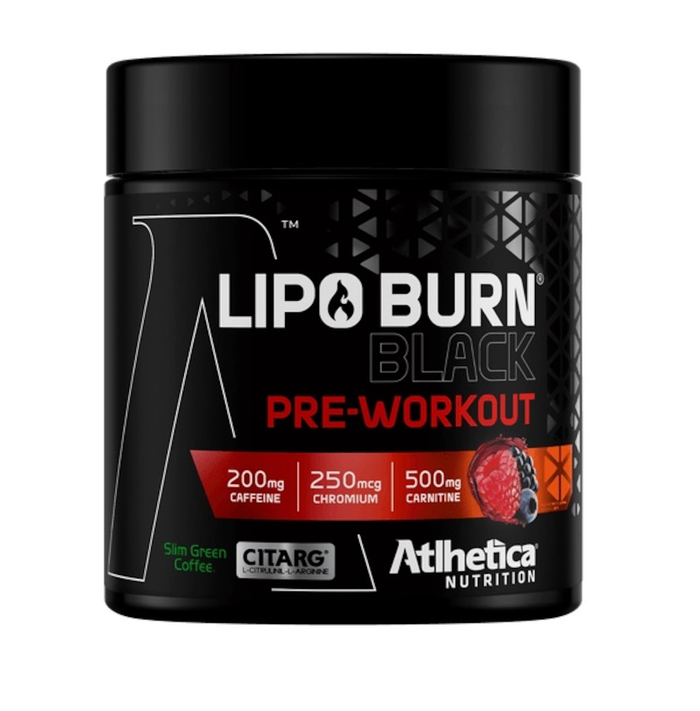 Lipo Burn Black Pré Workout (Pote 200g) Frutas Vermelhas