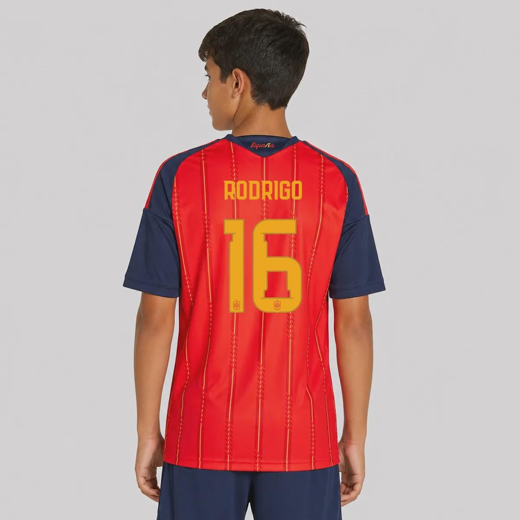 Camisa Espanha I 26/27 16 Rodrigo adidas Infantil