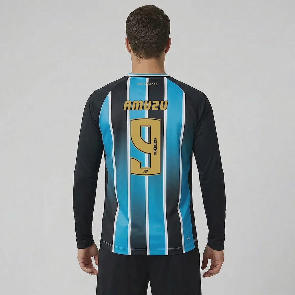 Camisa do Grêmio I 26/27 Manga Longa 9 Amuzu New Balance Masculina